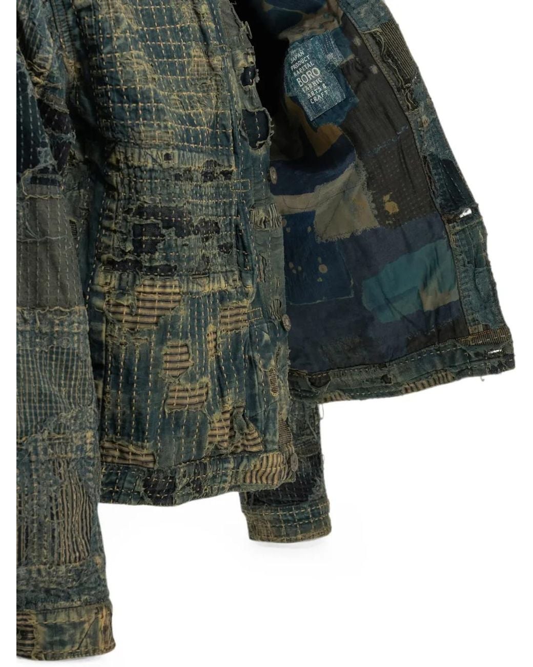 Kapital Green Veste En Jean Boro À Design Patchwork for men