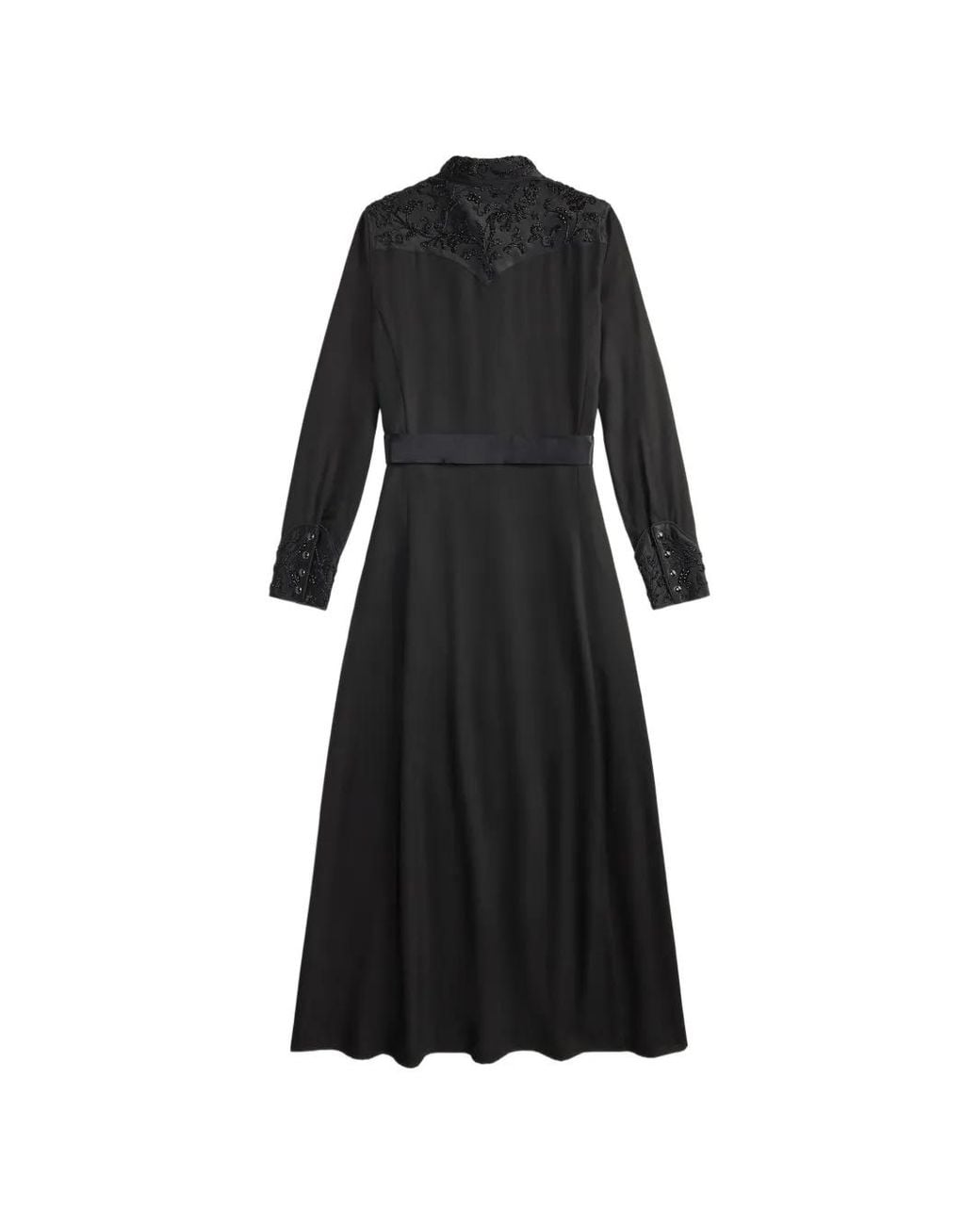 RRL Black Beaded Dress