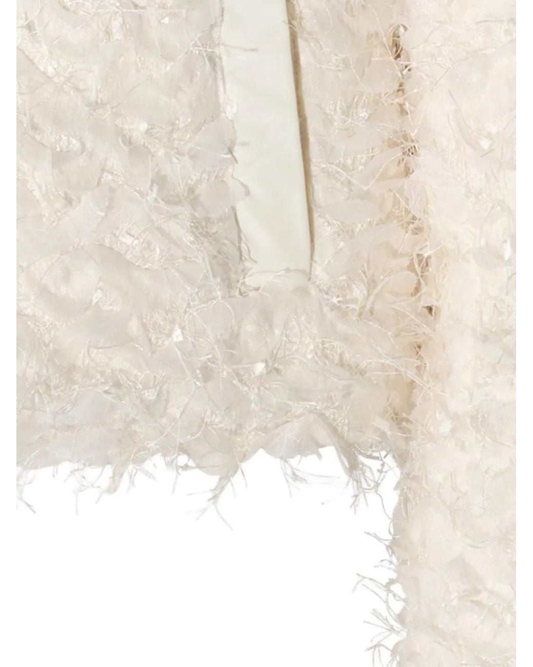 Mackage White Dunya Shaggy-Knit High-Neck Jacket