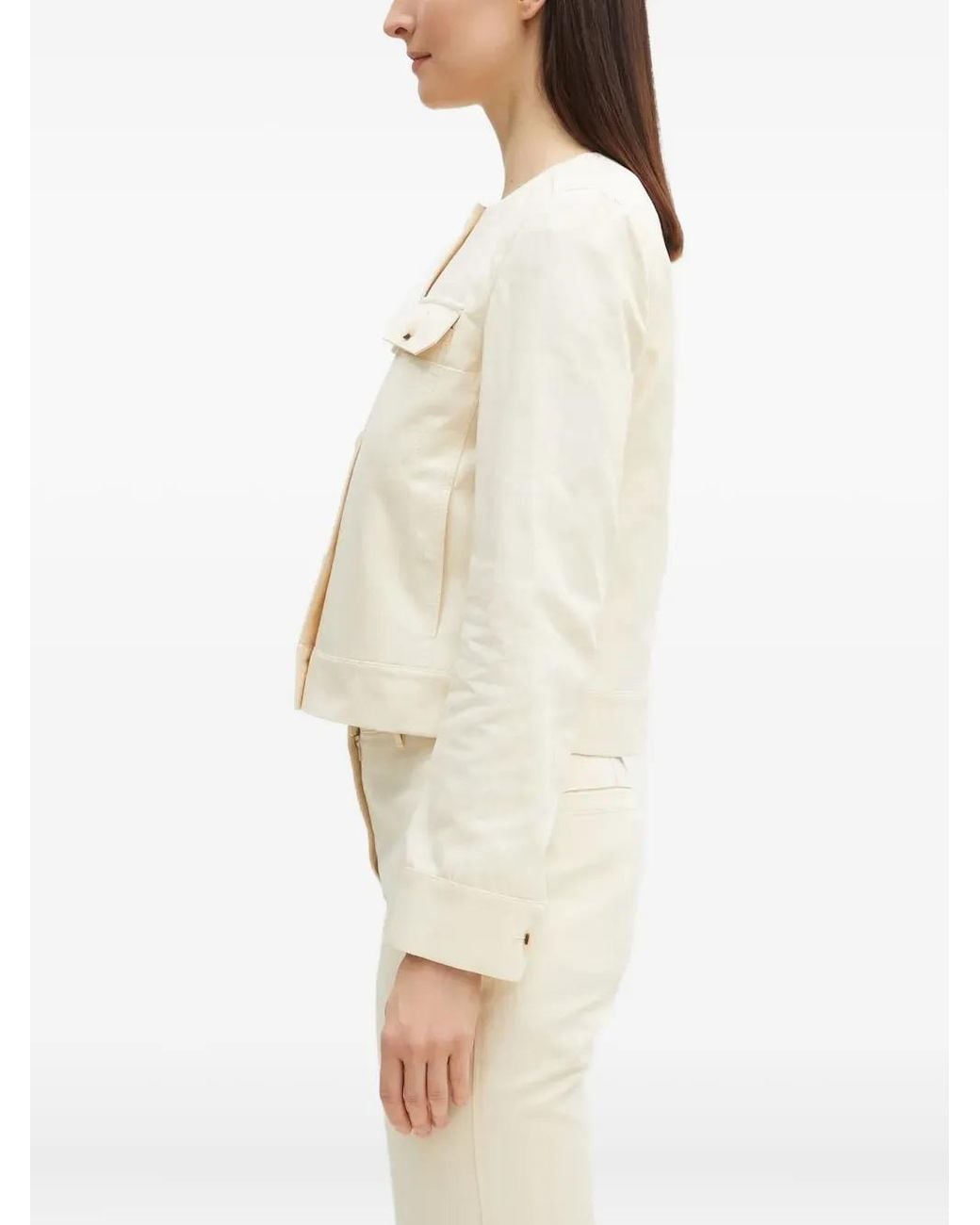 KENZO Natural Cotton Collarless Jacket