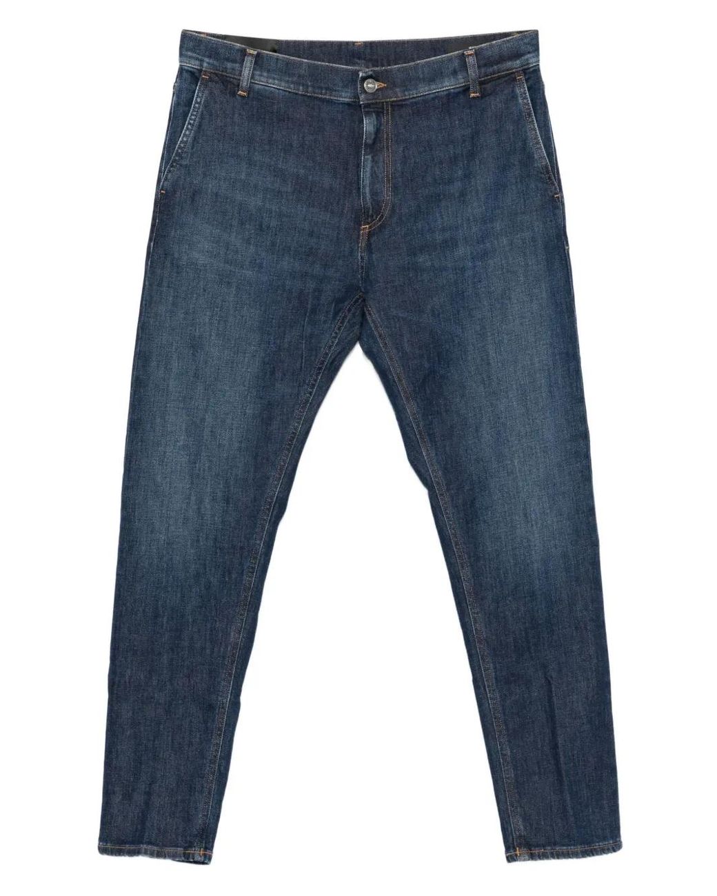 Dondup Blue Five-Pocket Cotton Jeans for men