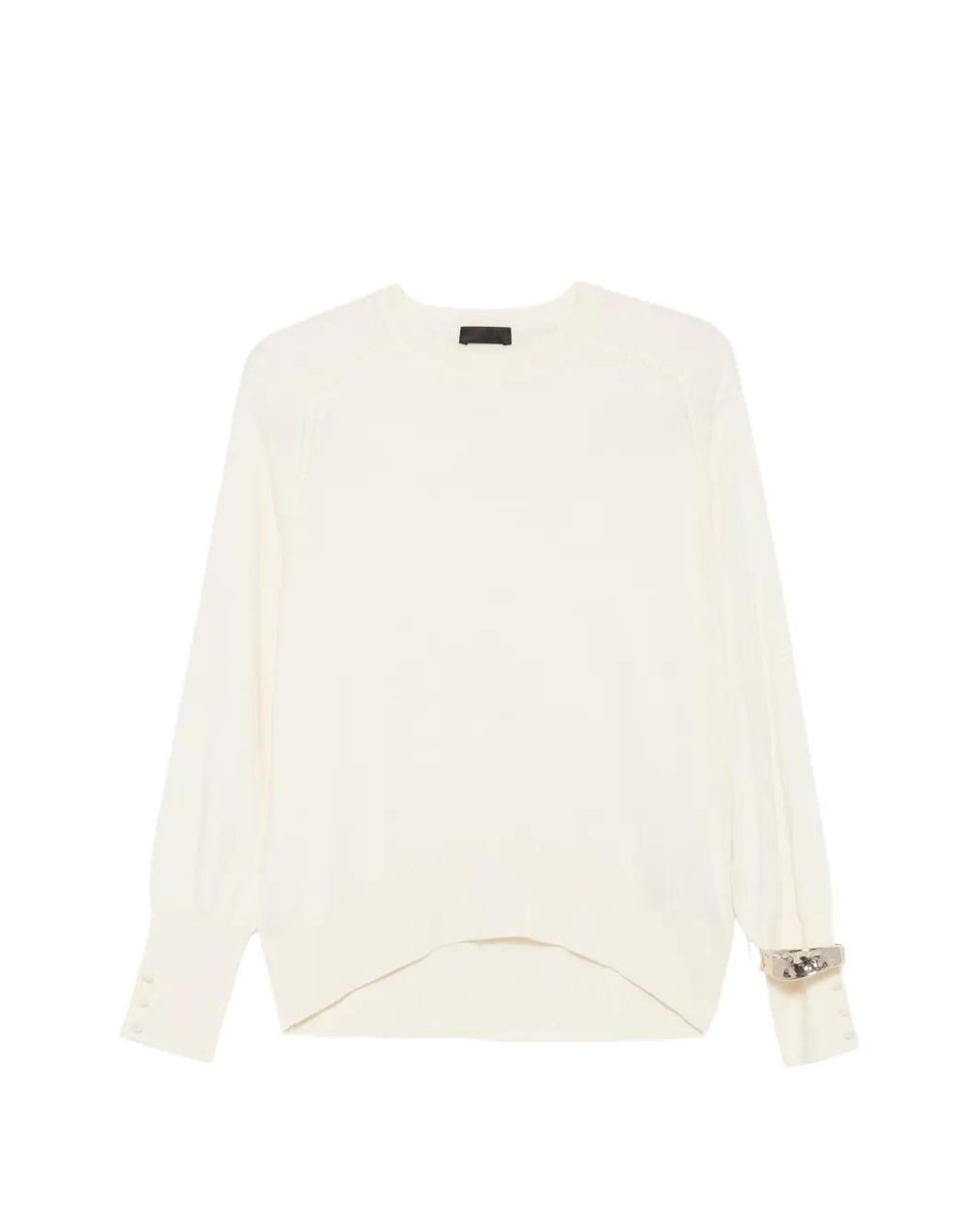 Liu Jo White Button-Cuff Sweater