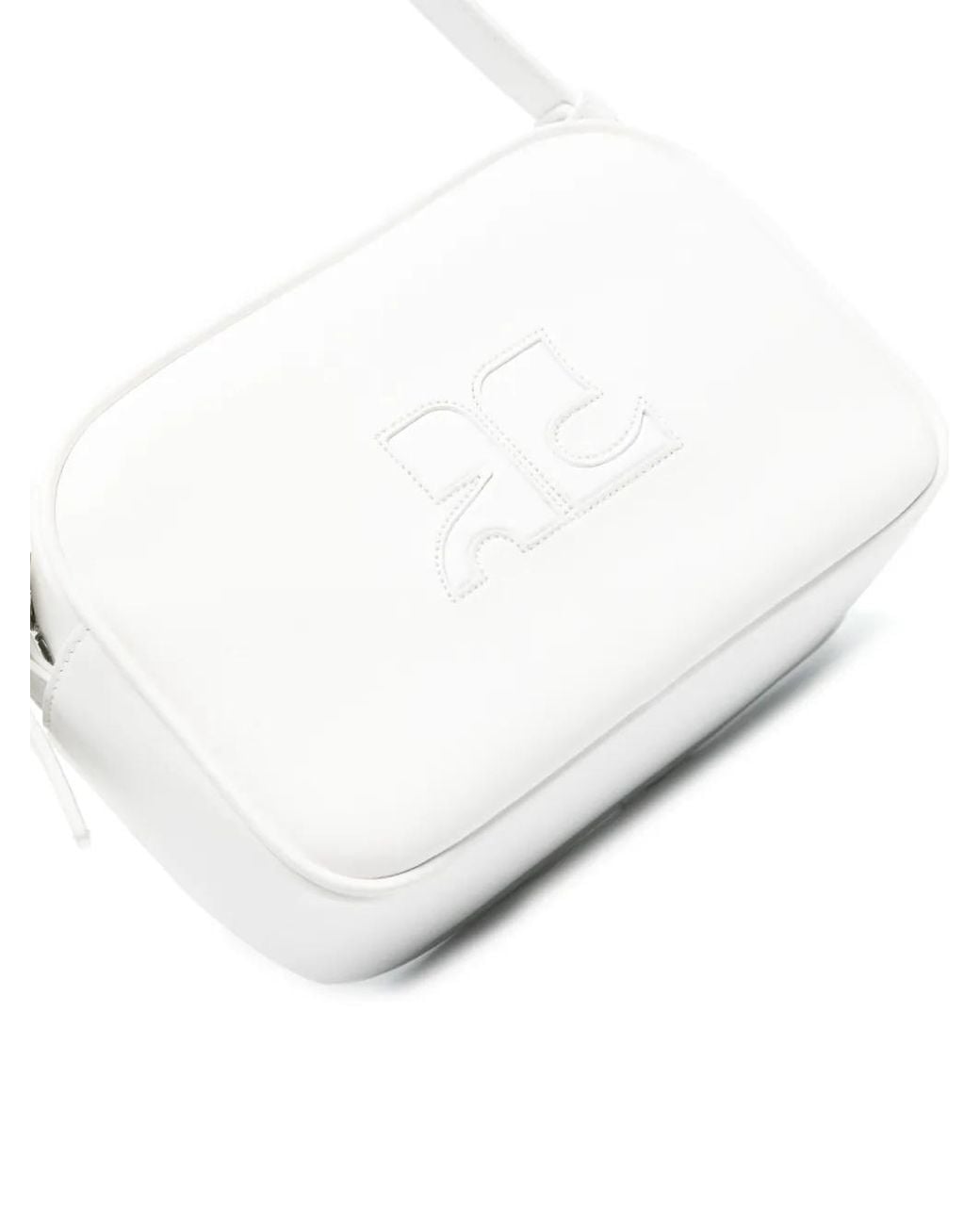 Courreges White Reedition Leather Camera Bag