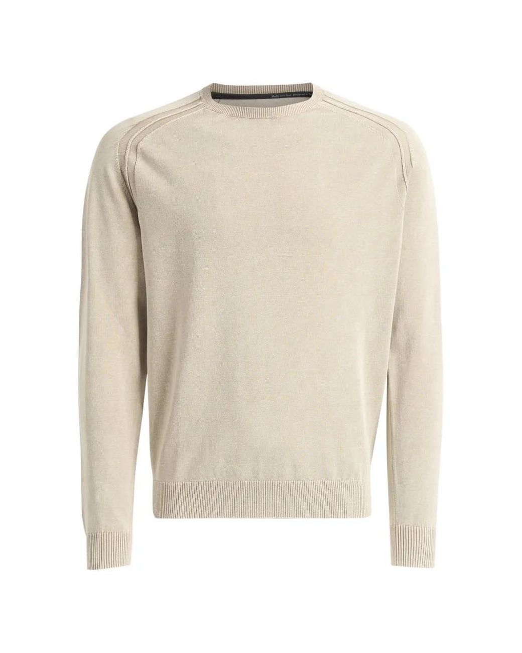 Rrd White Raglan-Sleeve Ribbed-Trim Sweater for men