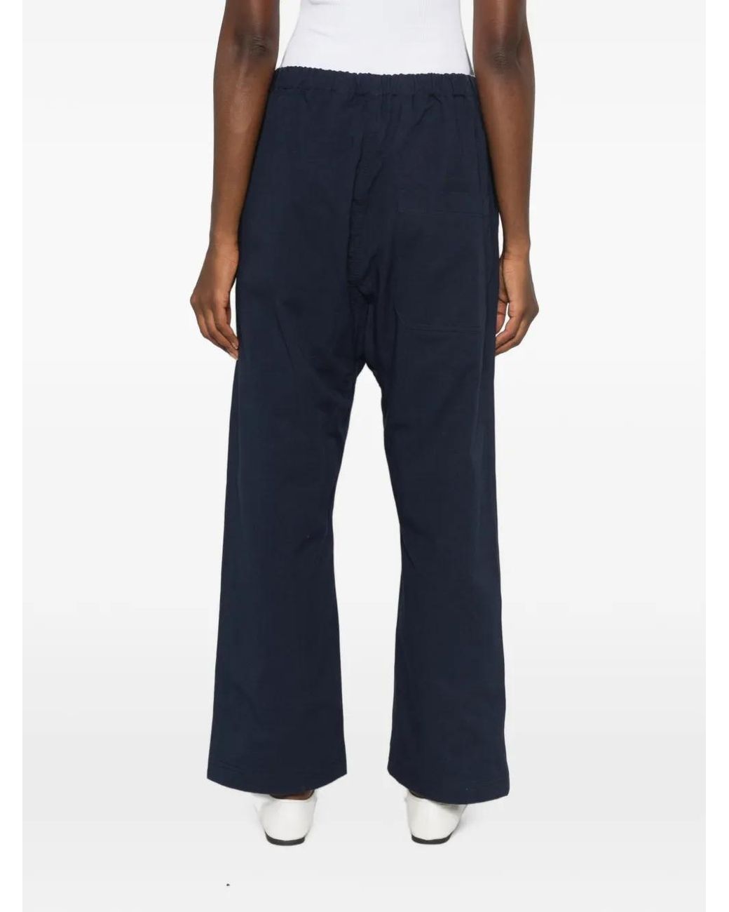 Sofie D'Hoore Blue Elasticated Straight-Leg Trousers