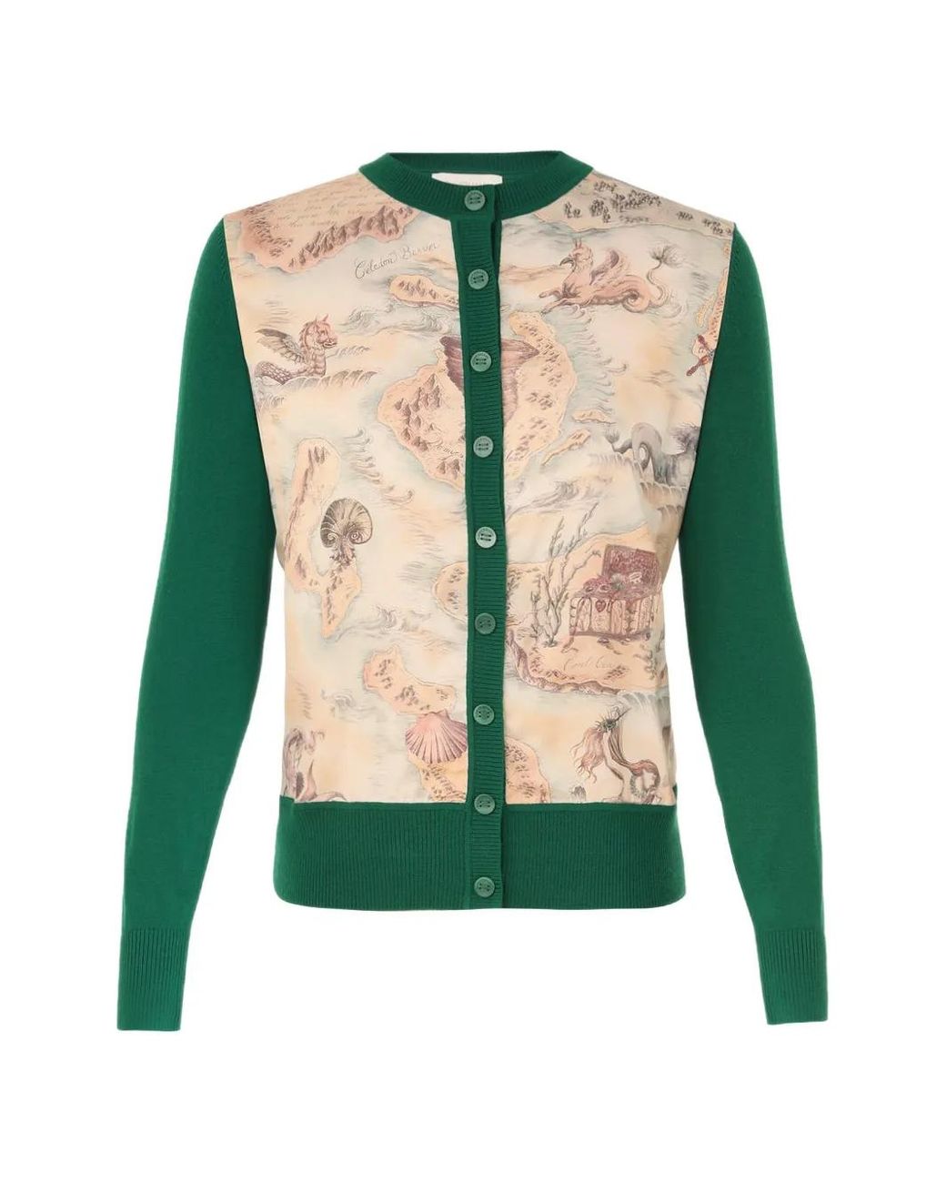 Zimmermann Green Rebellion Silk Front Cardigan