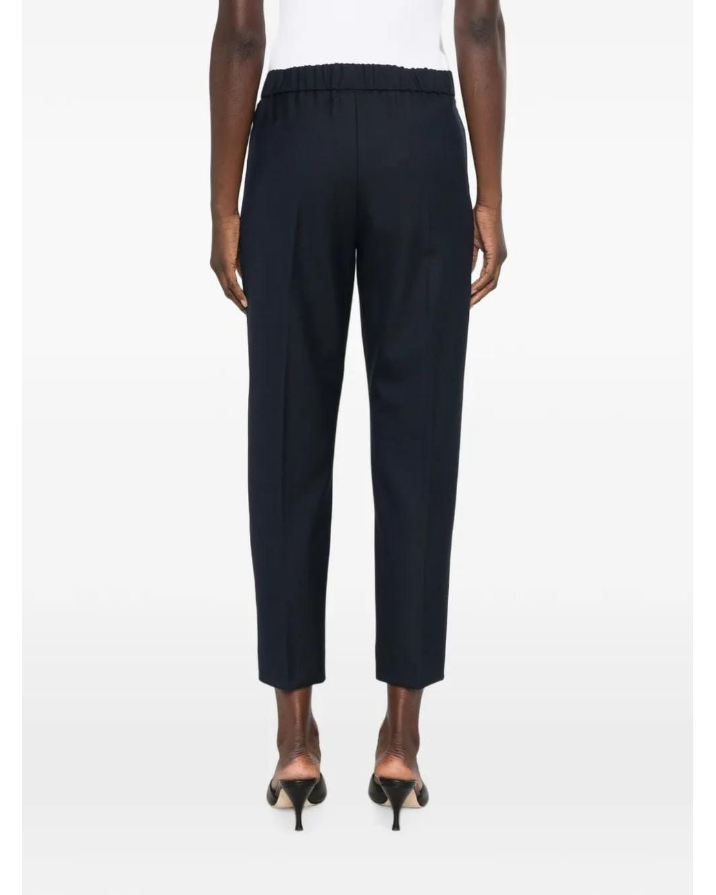 iBlues Blue Pressed-Crease Cropped Trousers