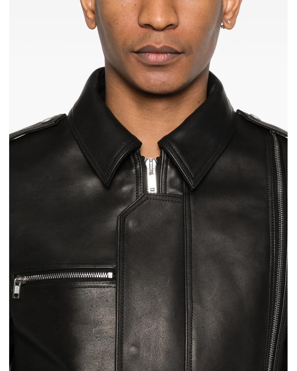 Rick Owens Vega Leren Jack in het Black voor heren