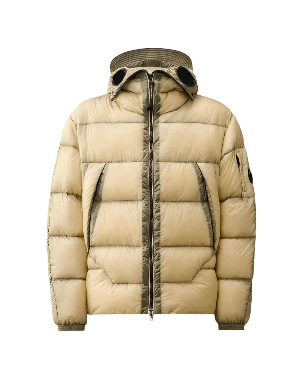 C P Company Natural D.D. Shell Explorer Lens Down Jacket for men