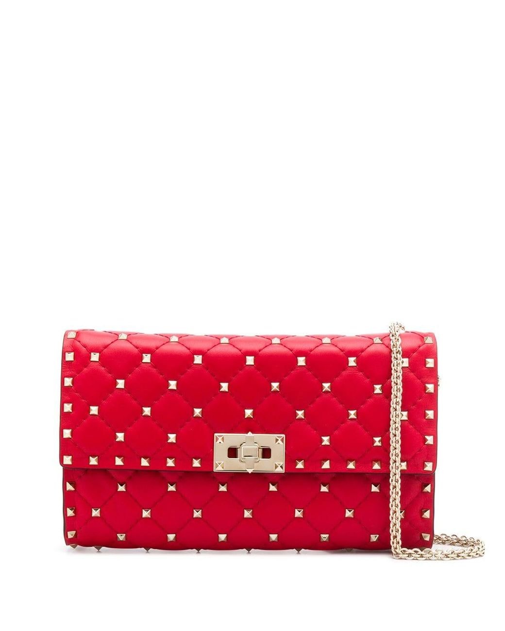 Valentino Leather Rockstud Spike Crossbody Bag Poudre Rouge Pur In Red Lyst