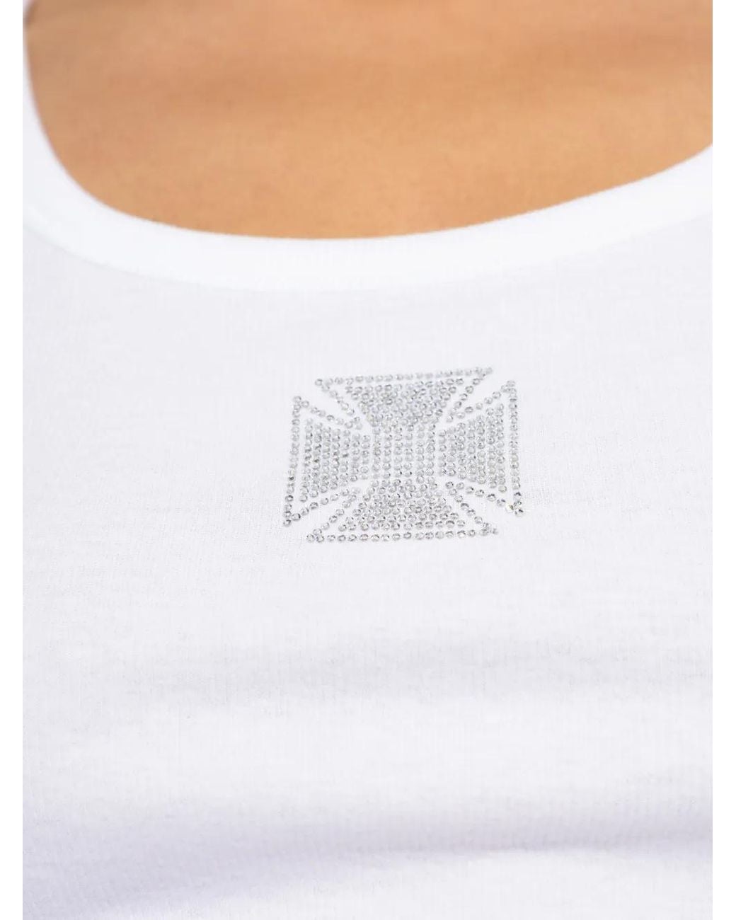 Vetements White Embellished Tank Top