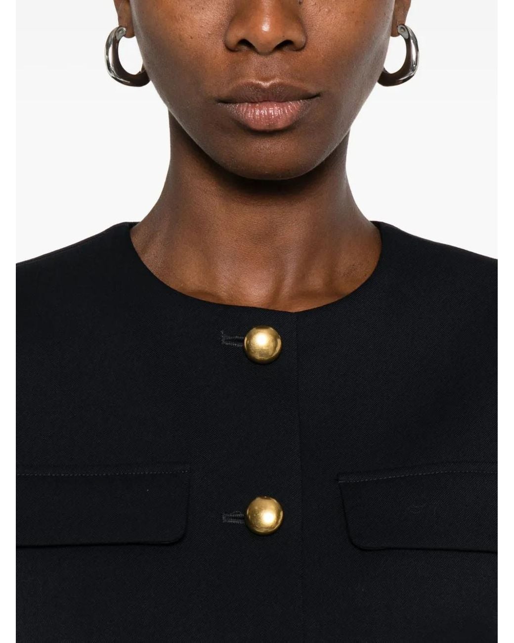 P.A.R.O.S.H. Blue Pocketed Buttoned Waistcoat