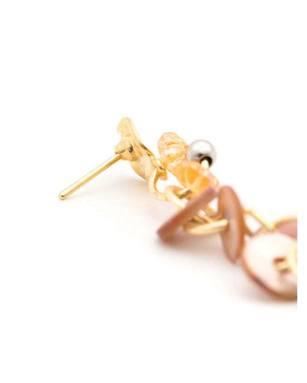 Amir Slama White Floral-Appliqué Drop Earrings