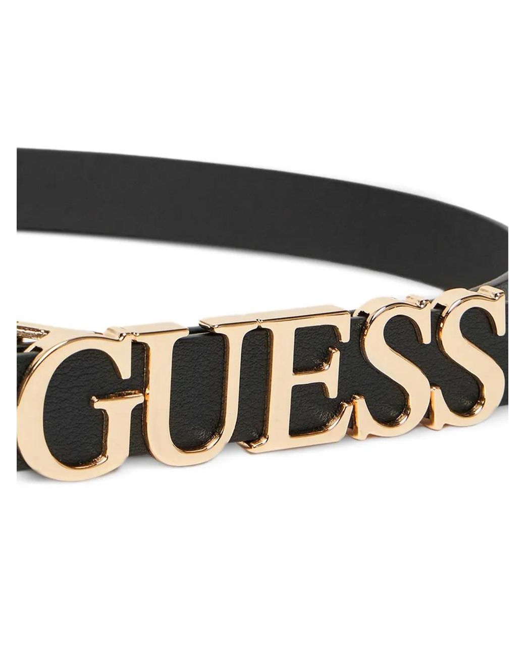 Guess White Lefia Logo-Plaque Belt
