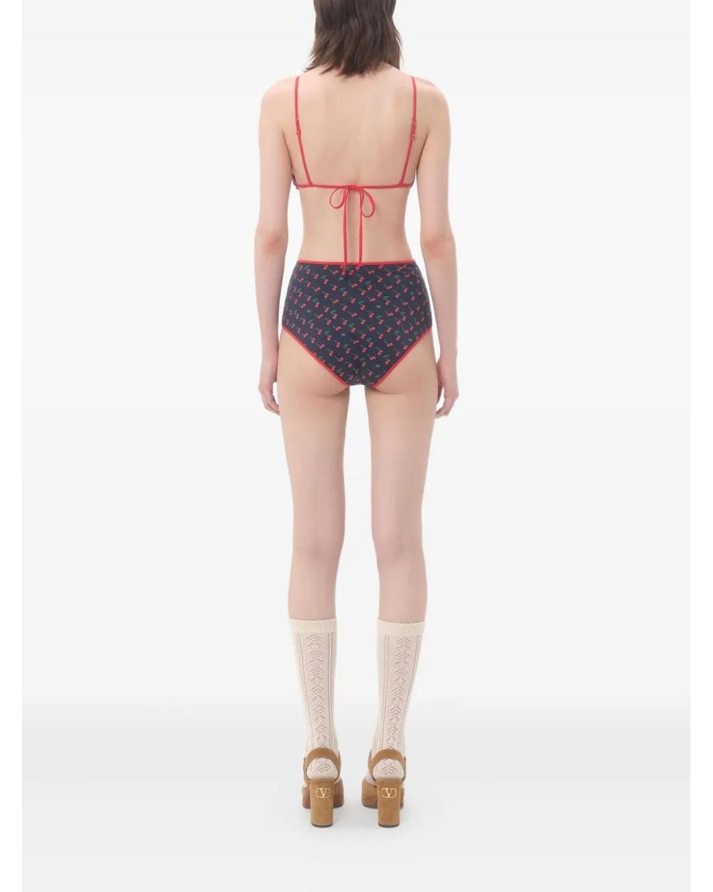 Valentino Garavani Blue Cherryfic-Print Bikini