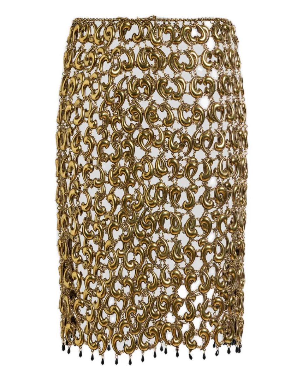Etro Metallic Skirt With See-Through Metal Paisley Details