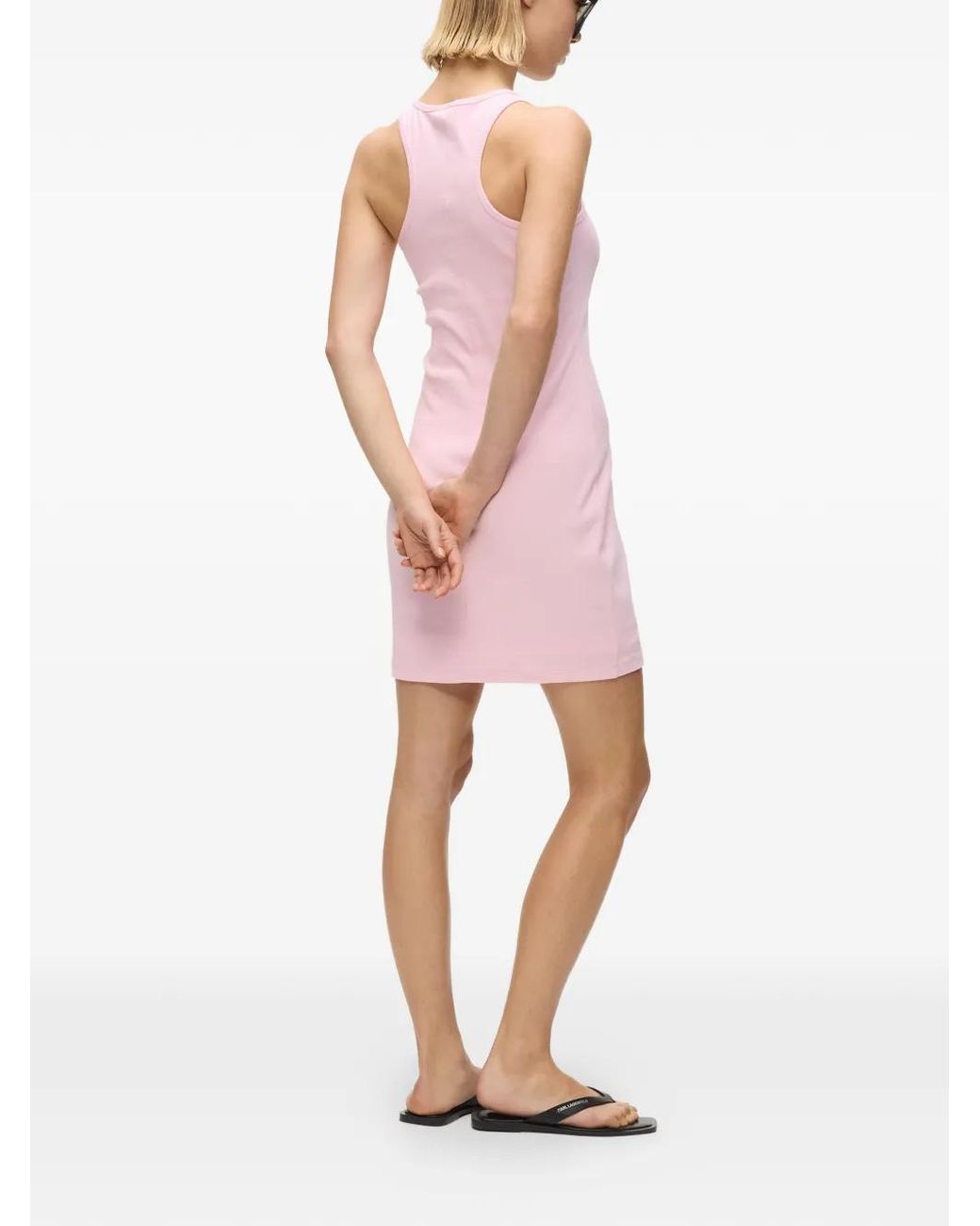 strapless open back dress KARL LAGERFELD GIRLS LOGO SWEAT DRESS PINK W FAUX 2-IN-1 LOOK MINI ME –  NeverShape Kids Boutiques main image 0