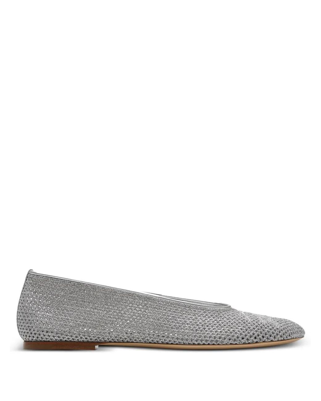 Burberry Gray Mesh Ballet Flats