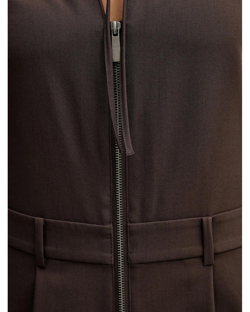 Sisley Brown Tie-Neck Jumpsuit