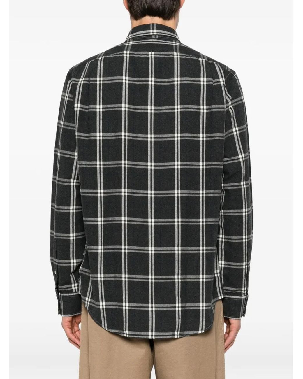 Polo Ralph Lauren Black Check-Pattern Cotton Shirt for men