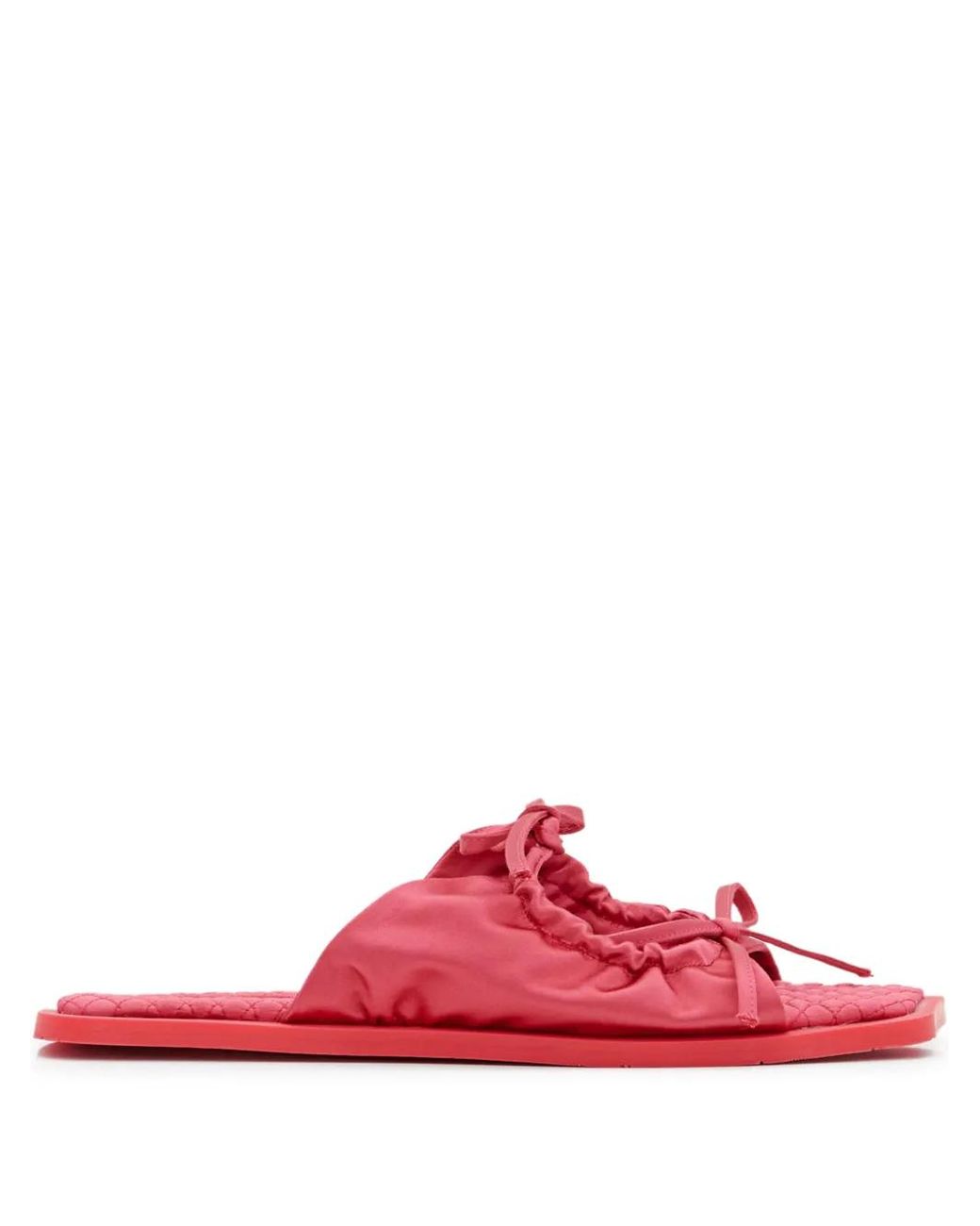 Carlotha Ray Red Quilted Bow Flat Sandals