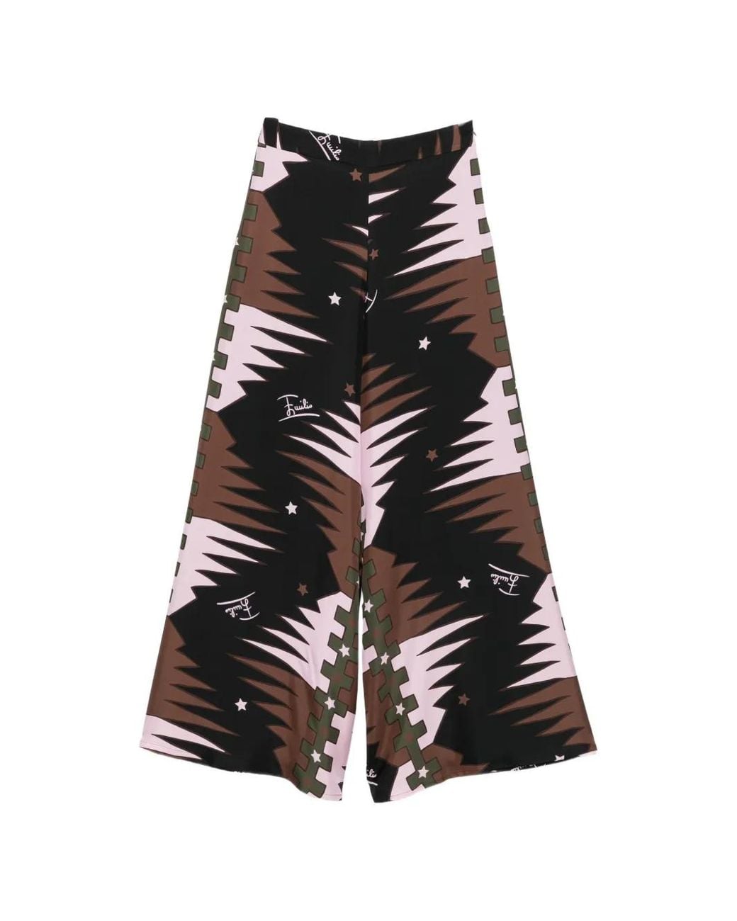 Emilio Pucci White Iride-Print Silk Palazzo Pants