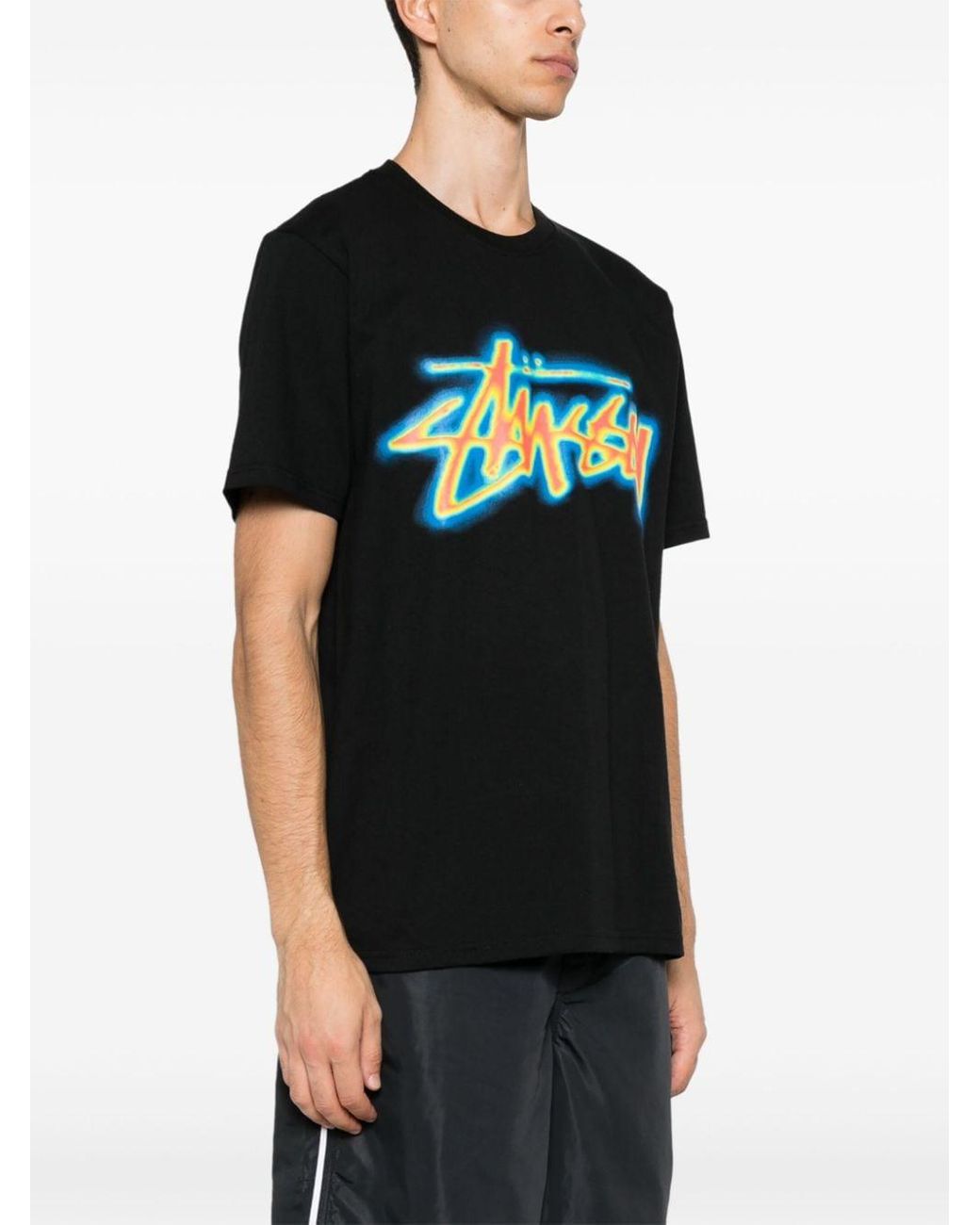 Stussy Thermal Stock T-Shirt in Black for Men | Lyst