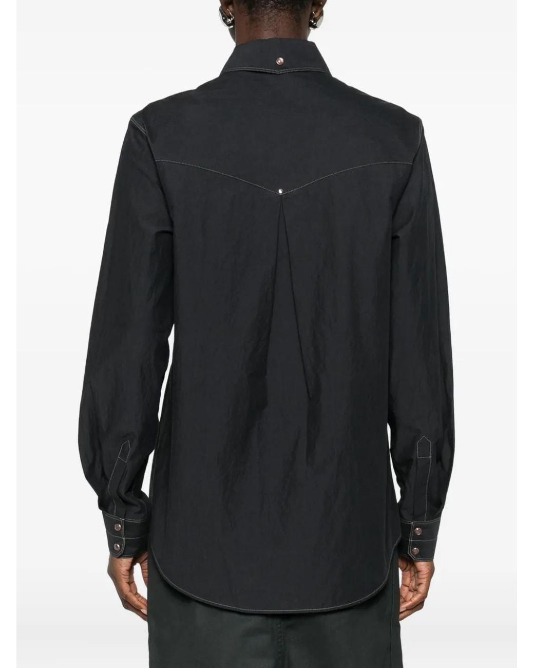 Lemaire Black Topstitching Shirt
