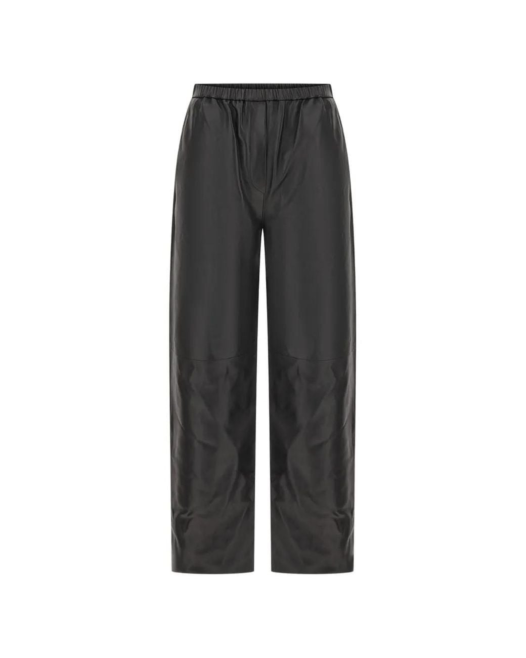 Antonelli Black Elasticated-Waist Leather Trousers