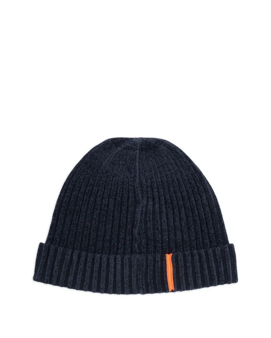 Rrd Blue Velvet-Effect Ribbed Beanie for men