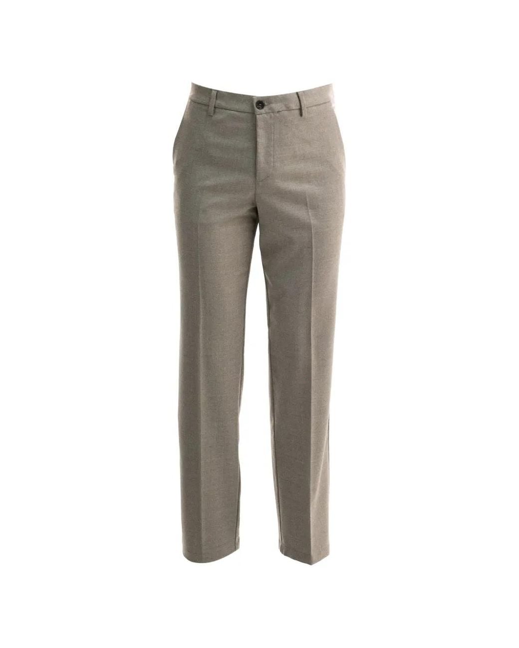 Cruna Gray Midtown Pressed-Crease Trousers for men