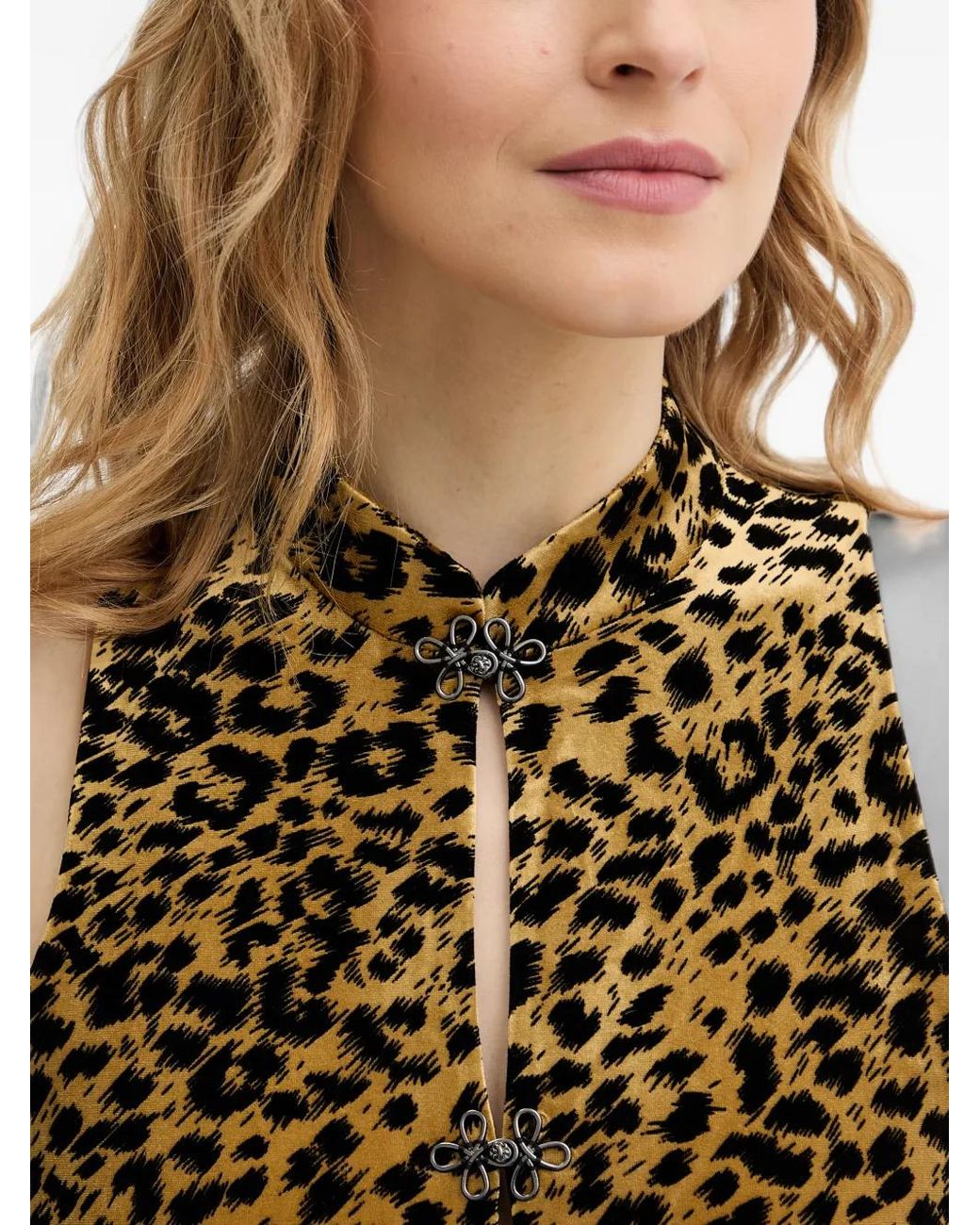 Guess Brown Animalier Long Dress