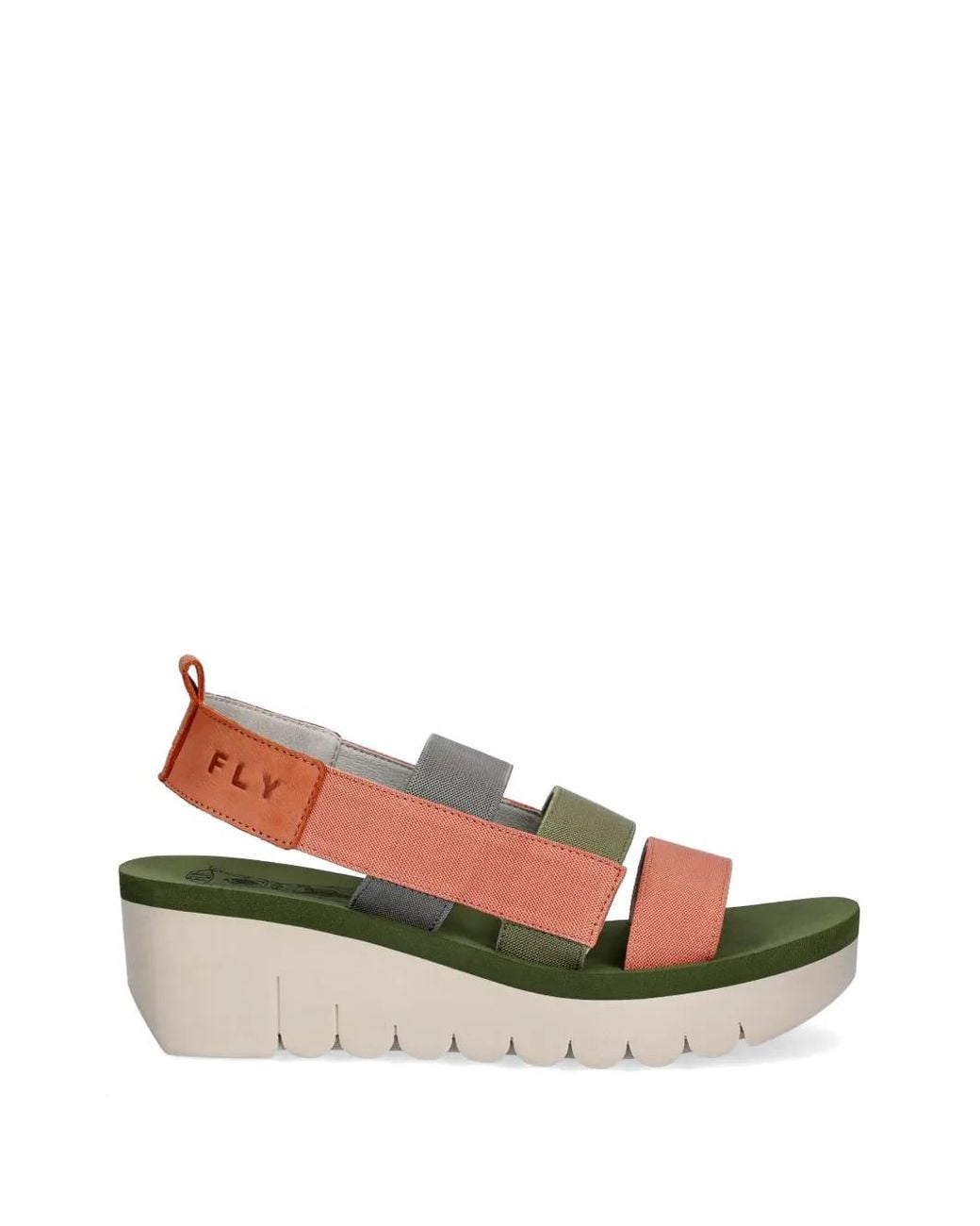 Fly London Pink Multi-Strap Wedge Sandals