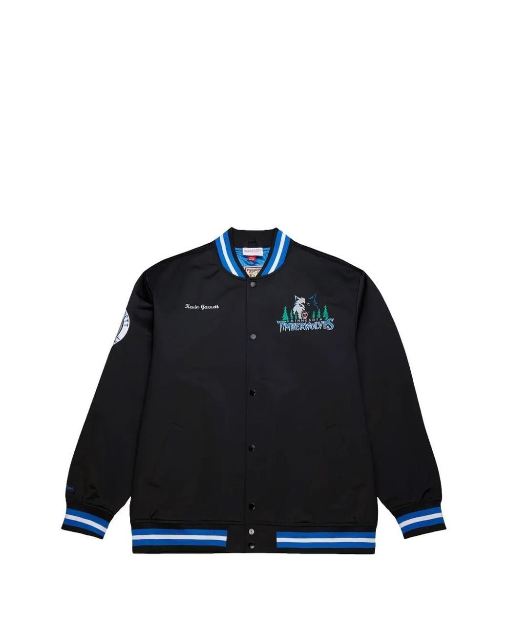 Mitchell & Ness Blue X Nba Minnesota Timberwolves Kevin Garnett Bomber Jacket for men