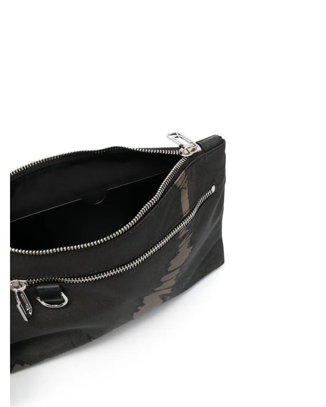 Off-White c/o Virgil Abloh Gray Logo-print Pouch Bag for men