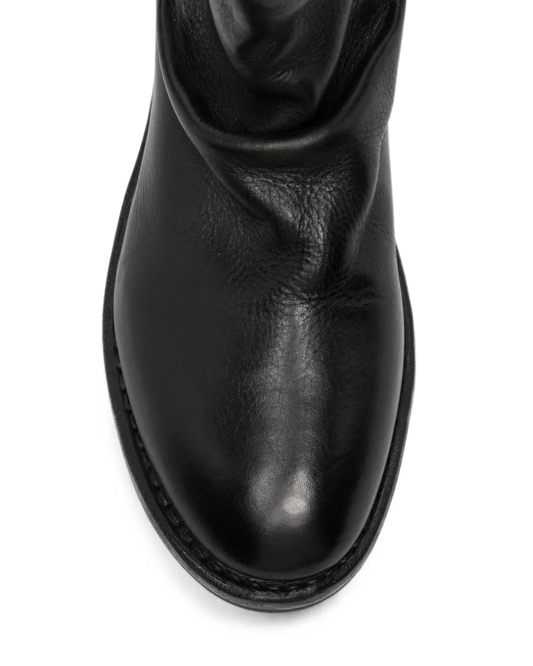 Moma Black Arizona Rear Zip-Fastening Leather Boots for men