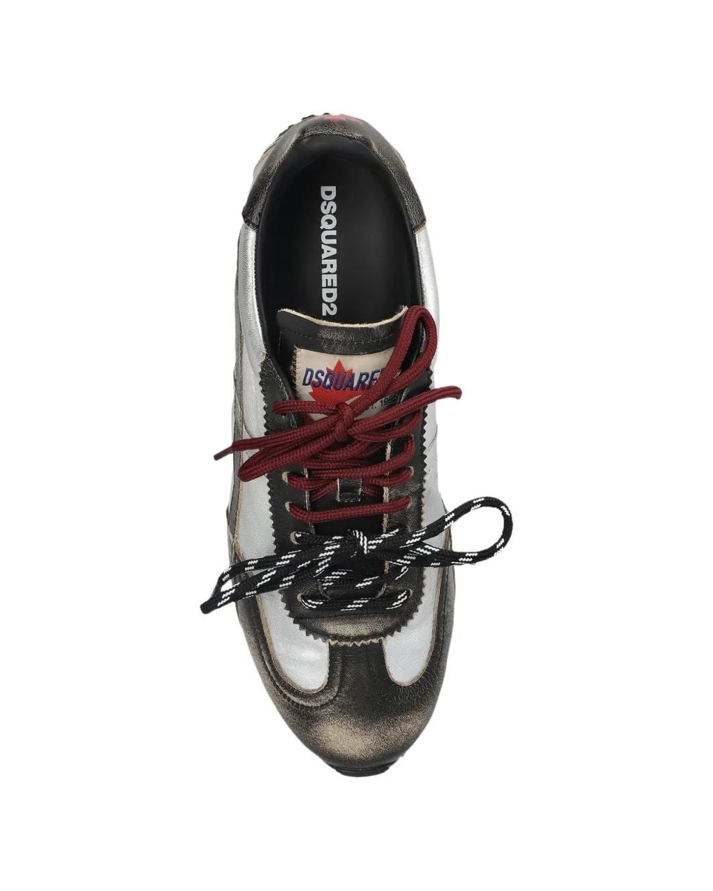 DSquared² White Dc-642 Metallic-Effect Panelled Sneakers for men
