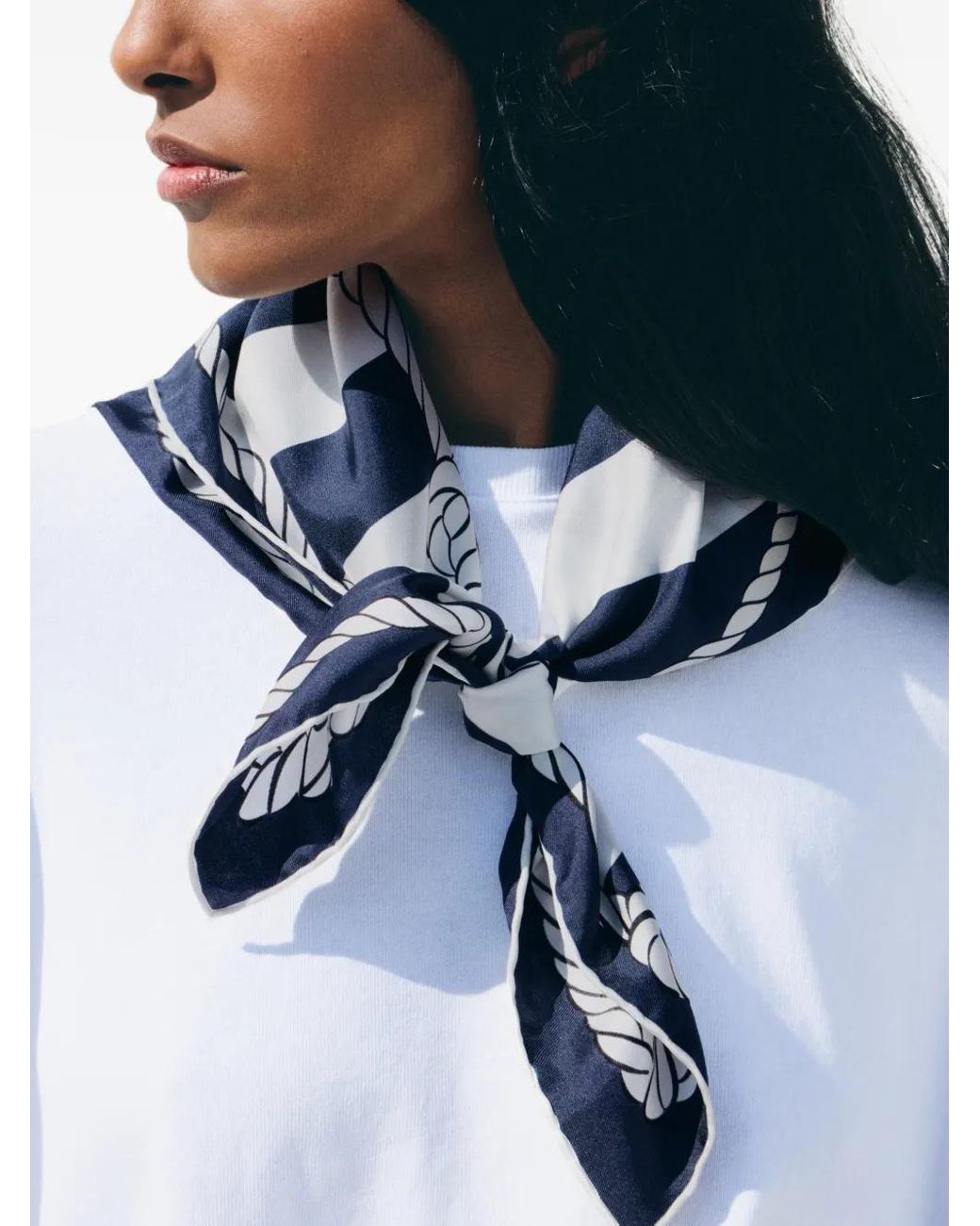 Foulard Bateau Corde Imprimé Jacquemus en coloris Blue