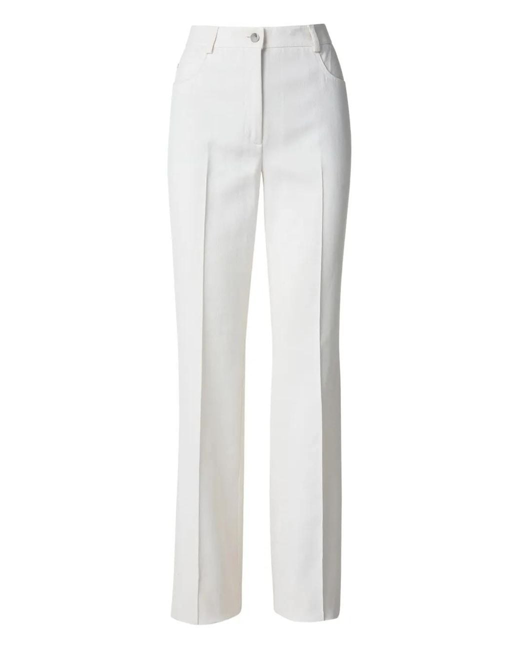 Akris White Seam-Detail Trousers