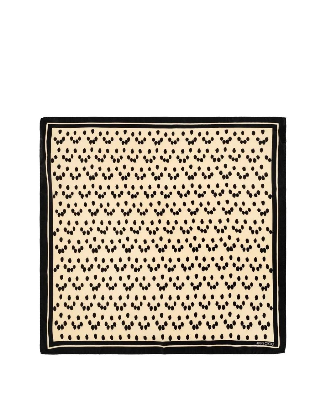 Jimmy Choo Black Polka-Dot Silk Scarf