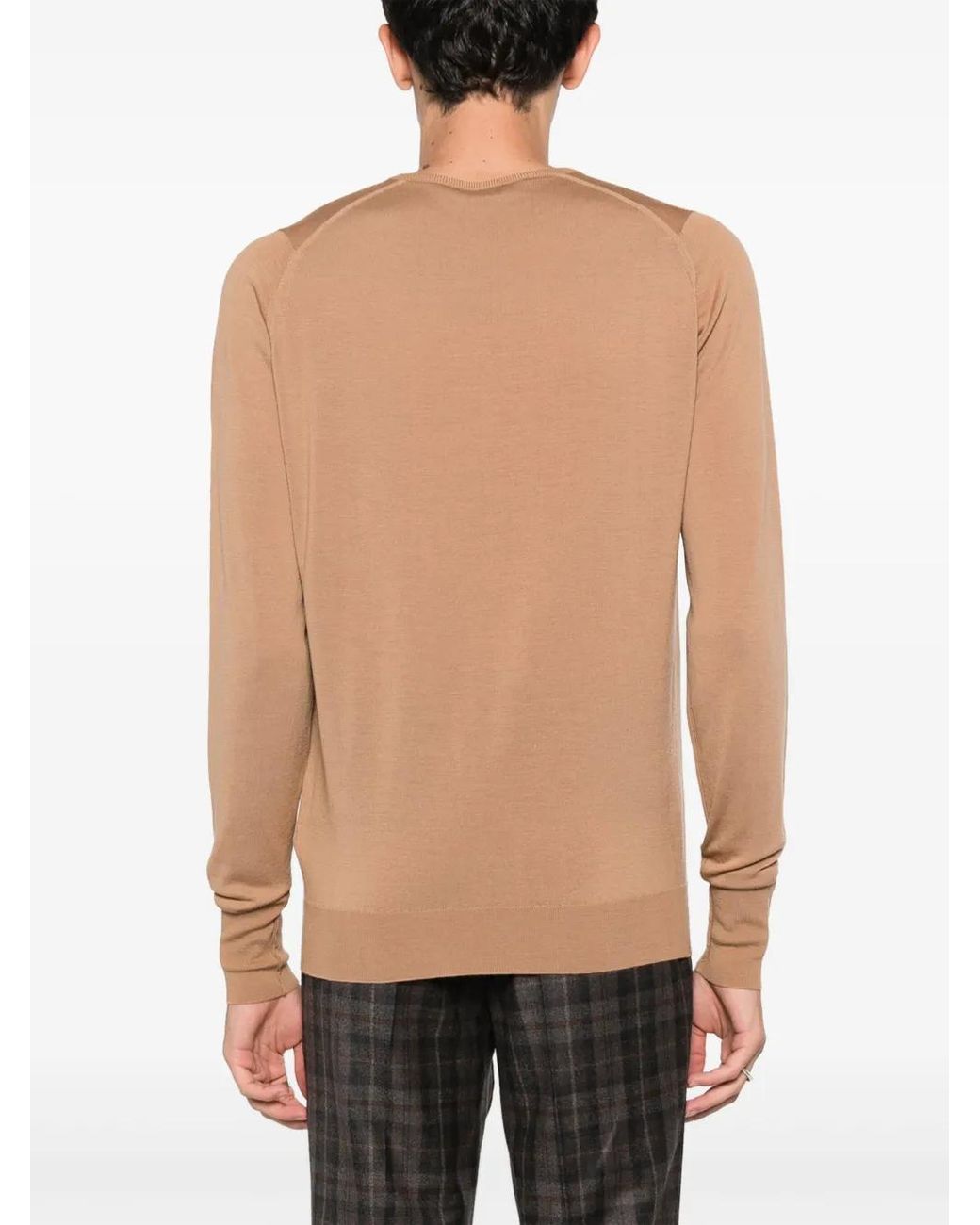 John Smedley Brown Marcus Virgin Wool Jumper for men