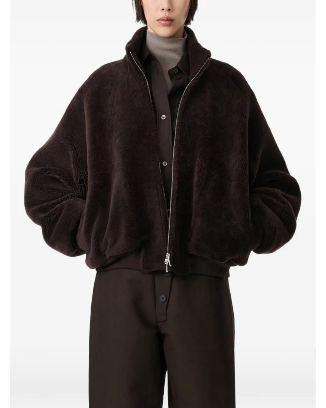 Studio Nicholson Black Banthe Shearling Bomber Jacket