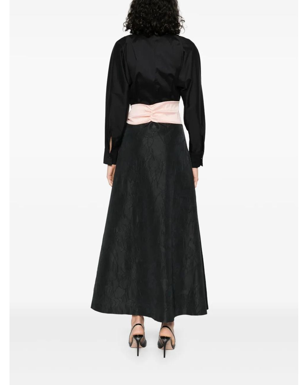 BERNADETTE Black Clarence Midi Dress