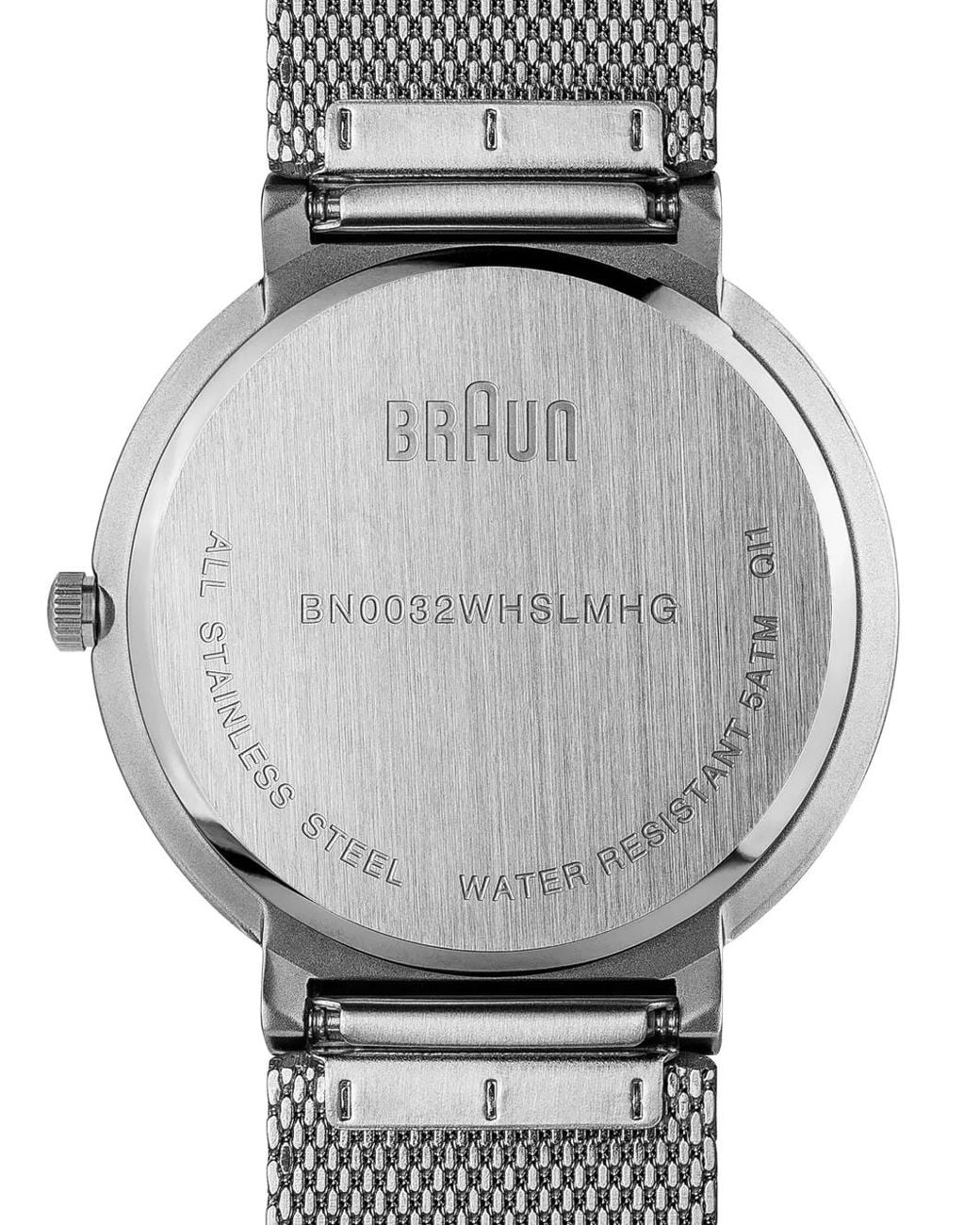 Braun Watches Gray Classic Mesh Strap 40Mm Watch for men