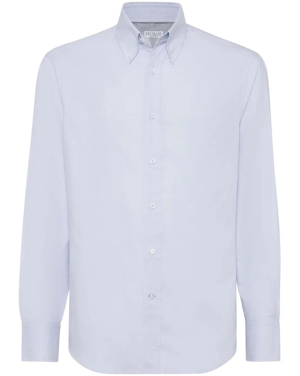 Brunello Cucinelli White Oxford Shirt for men