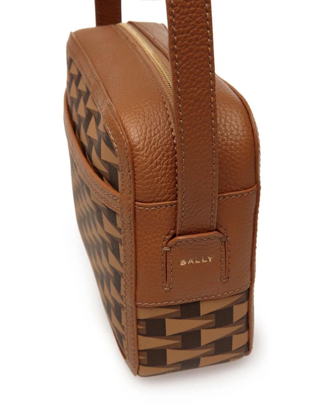 Bally Brown Monogram-Pattern Shoulder Bag for men
