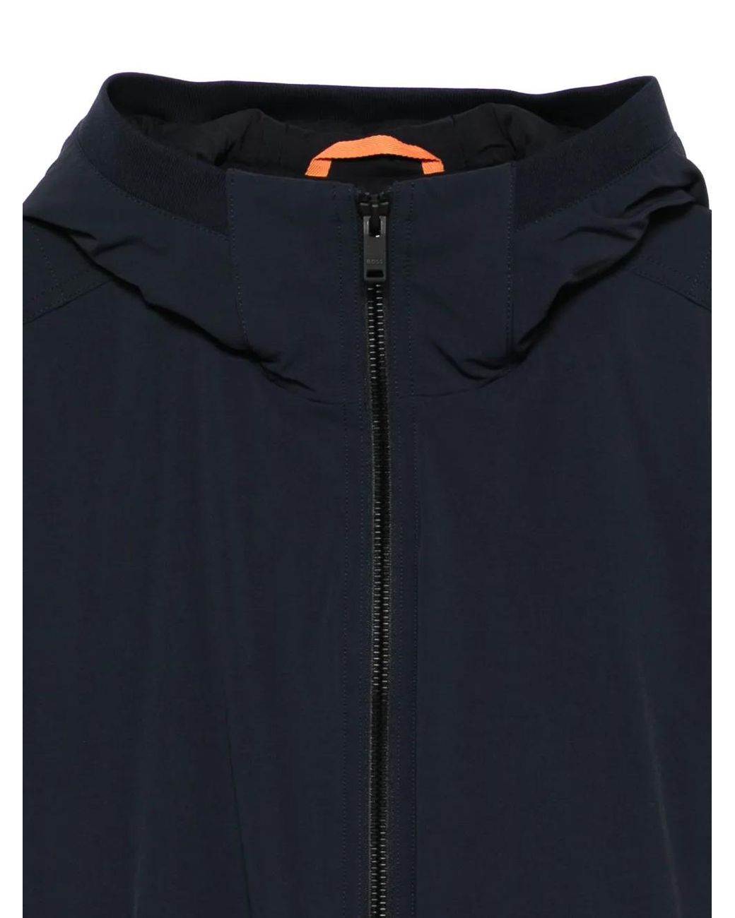 Boss Blue Logo-Patch Padded Jacket for men