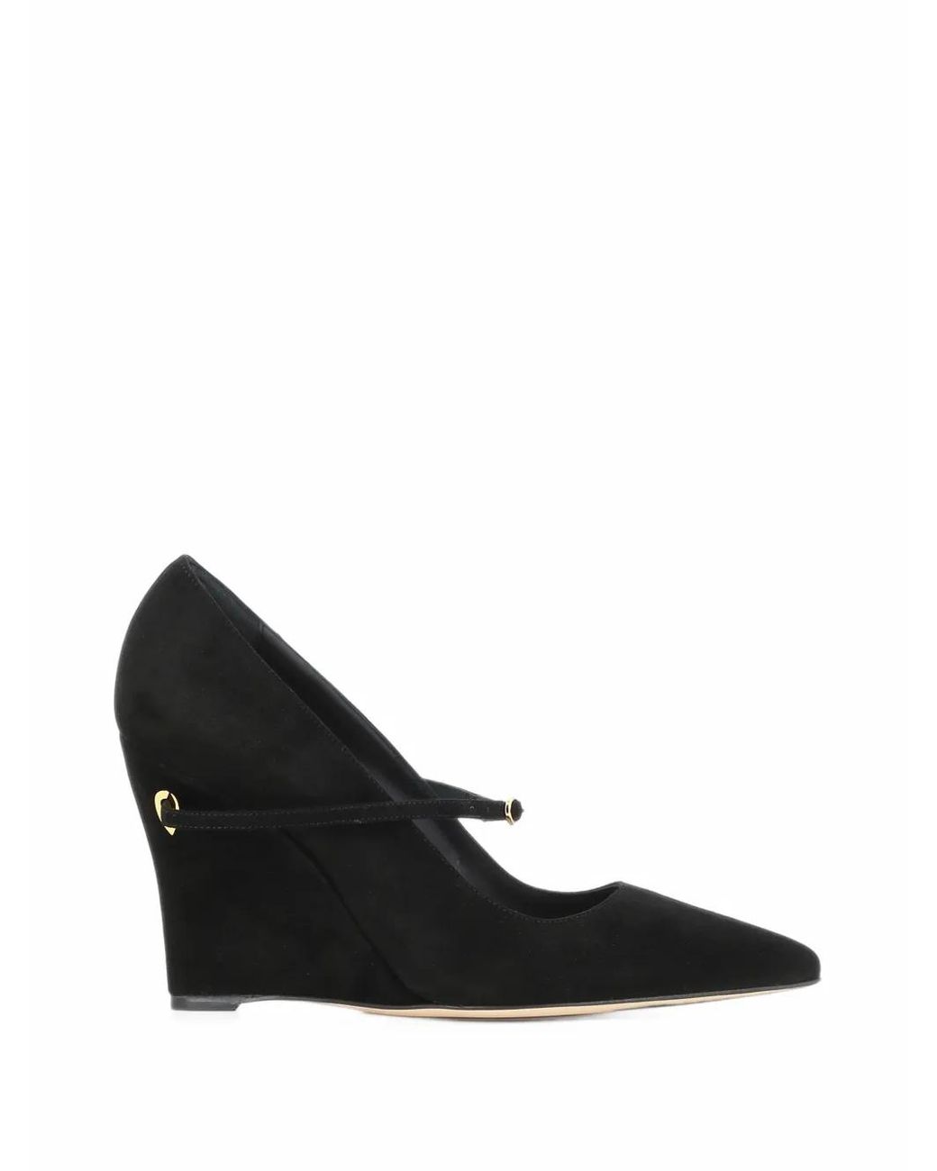 JENNIFER CHAMANDI Black Lorenzo Suede Wedge Pumps
