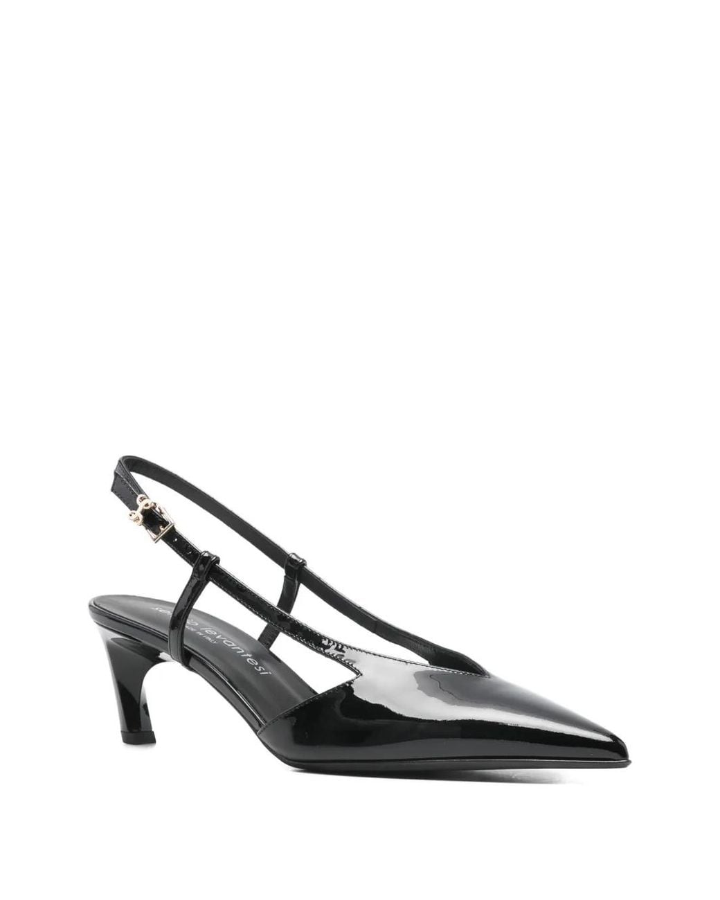 Sergio Levantesi Black Eva Slingback Pointed Pumps
