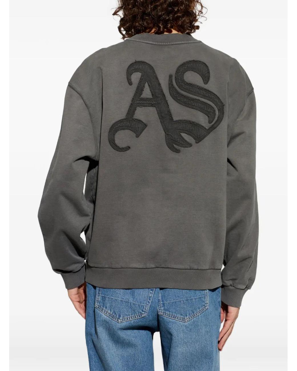 AllSaints Gray Insignia Crewneck Sweatshirt for men